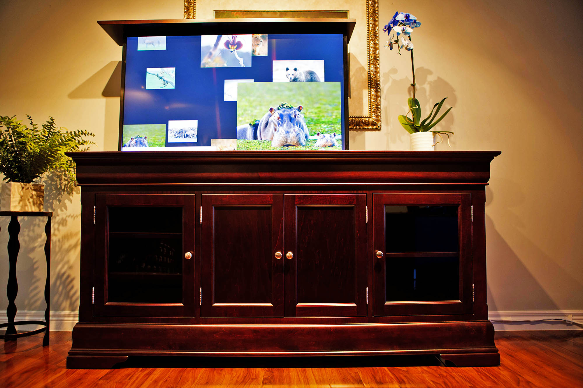 The Tuscany Tv Lift Cabinet Activated Decor